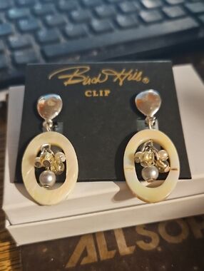 Birch Hill Mother Of Pearl Clip Earrings